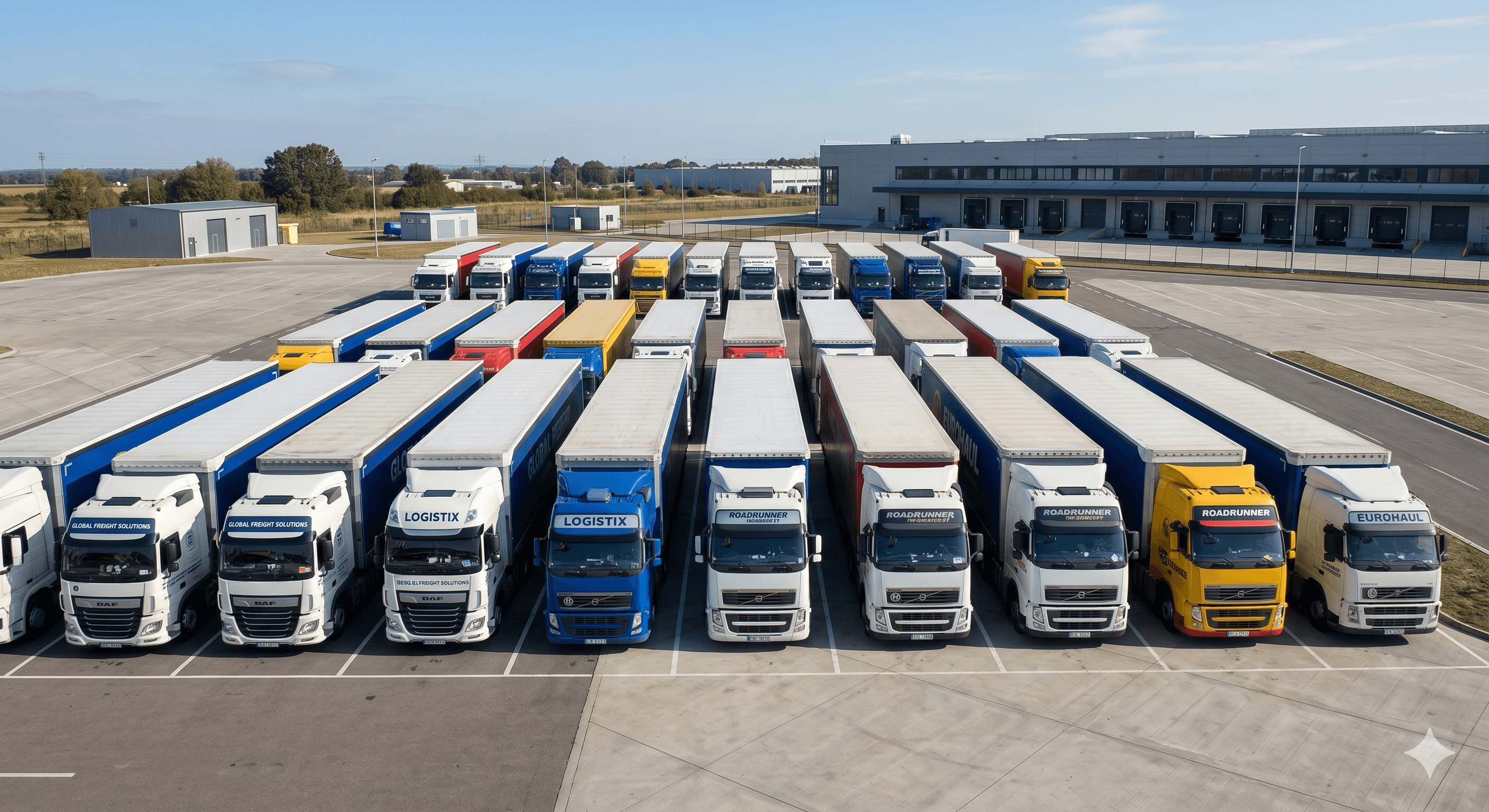 HGV fleet at logistics depot